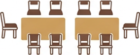 Table and chairs icon